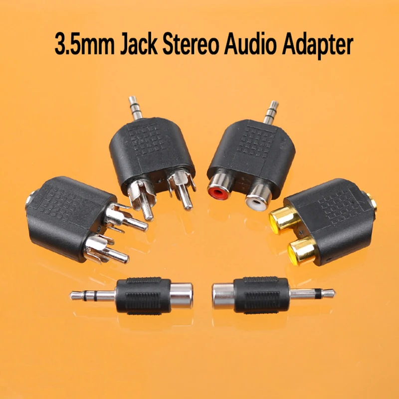 ChengHaoRan 3.5mm wtyczka do 2 RCA jack męski na żeński 3.5 do AV złącze Audio 2 w 1 Stereo zestaw słuchawkowy podwójny przejściówka audio do