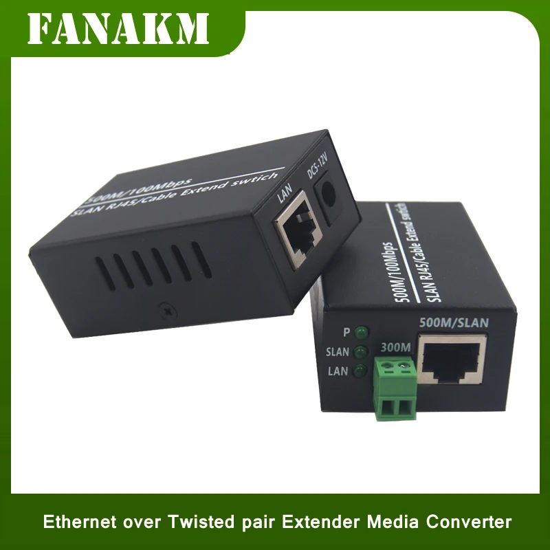 

Ethernet over Twisted Pair Extender Media Converter 300m ,Ethernet Over RJ45 Cat5/6 Network Cable 500m for HD Network IP Camera