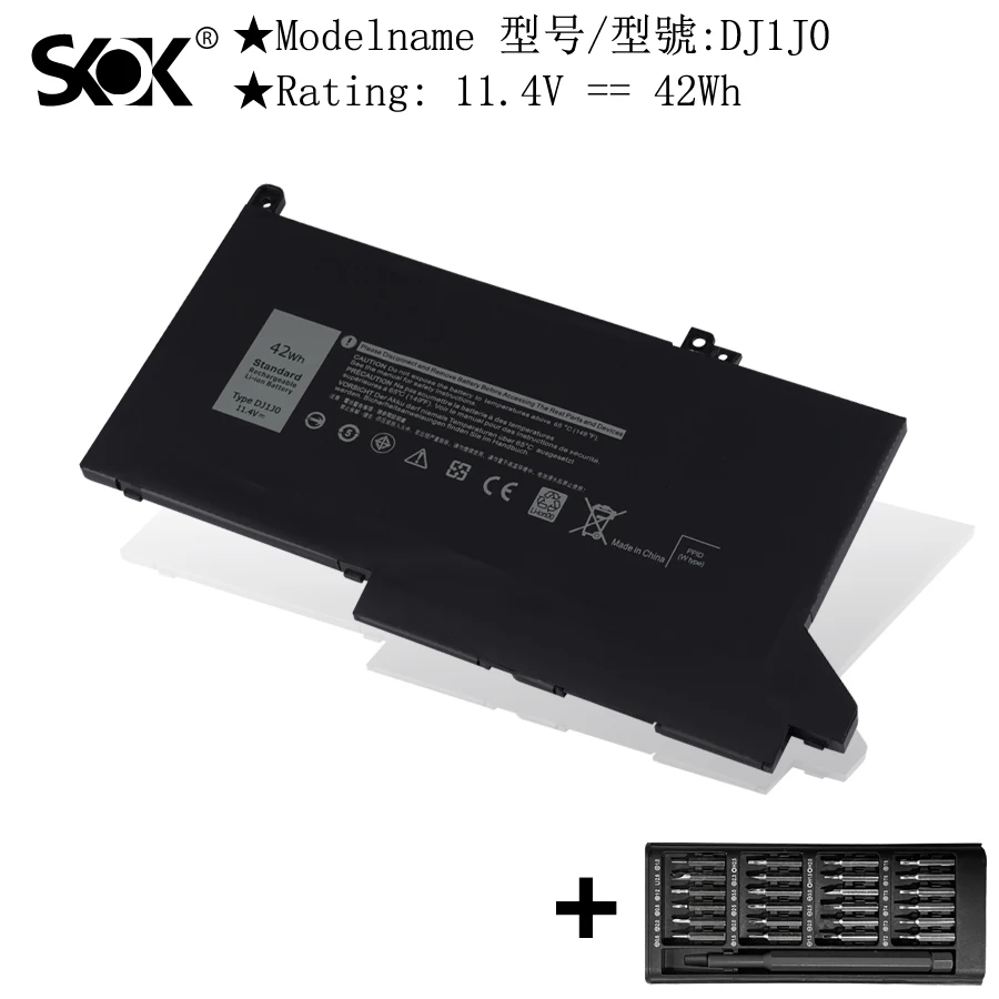 DJ1J0 Laptop Battery for Dell Latitude 12 7280 7290 E7280 E7290 13 7380 7390 E7380 E7390 14 7480 7490 E7480 E7490 Series