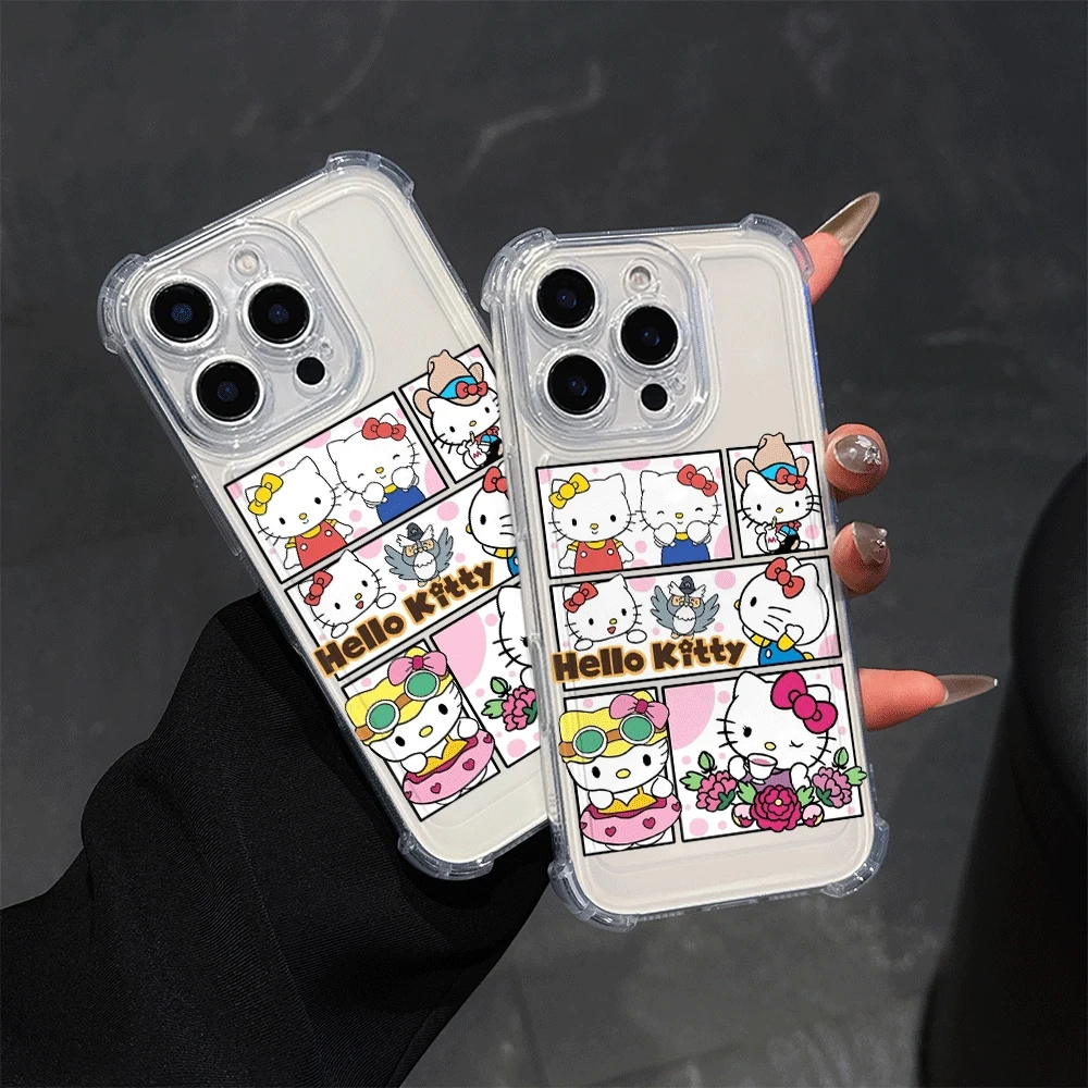 

Чехлы для мобильных телефонов Sanrio, IPhone 14 Pro, IPhone 16/15/14/13/12/11/x/xs/xs Max, женский чехол для iPhone, аксессуар с рисунком Hello Kitty Cat