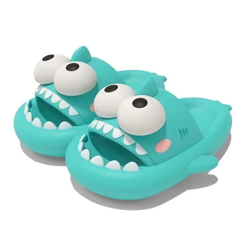 Eyes Slippers Womens Cloud Cartoon Big Eyes Shark Sandals Summer Flip Flops Beach Slides Home Shoes Cute Female Funny