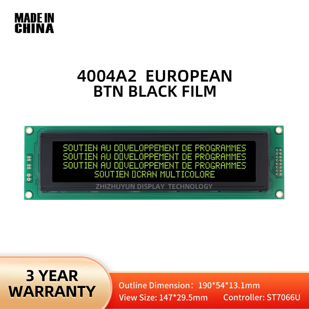 Quality Assurance 4004A2 EUROPEAN 5V 40X4 4004 Character LCD Module BTN Black Film Yellow Letter 190 * 54 * 13.1MM