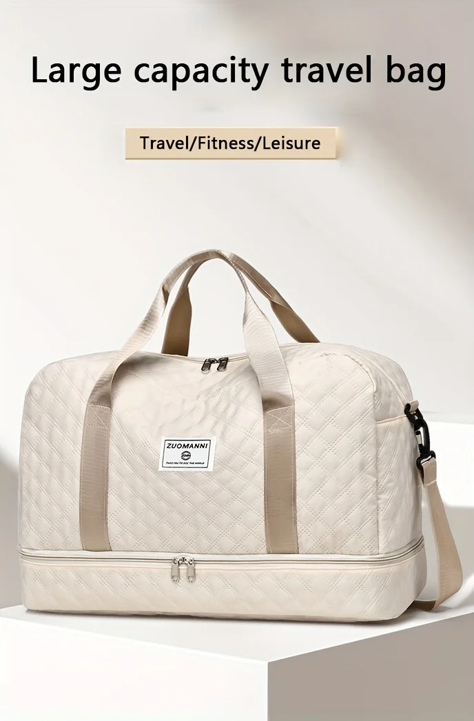 Lässige Nylon-Reisetasche, Große Kapazität für Sport- und Fitness-Aufbewahrung, Tragbare Weekender-Übernachtungstasche mit Mehreren Fächern – Detail 1