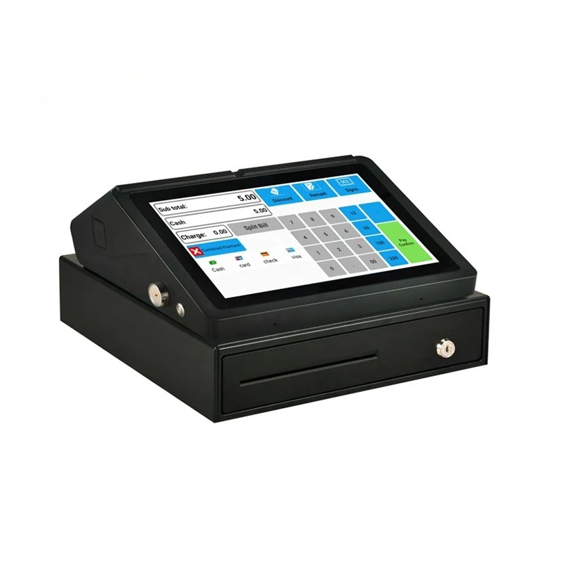 android payment terminal printer pos thermal point of sale system tablet stand cash register with qr code pos printer systems