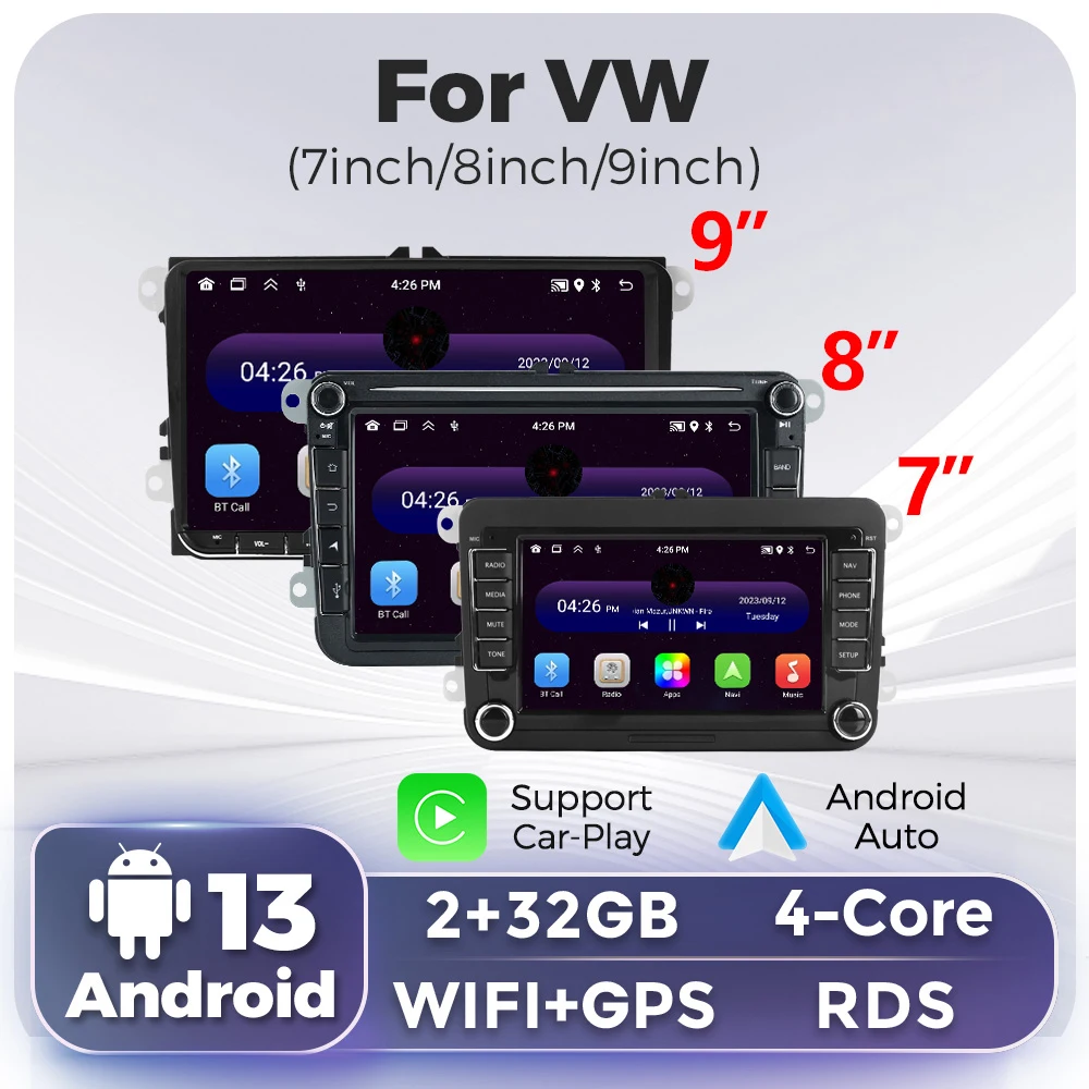 7/8/9 Inch Screen for Volkswagen VW Passat B6 B7 CC Tiguan Touran GOLF 5 6 Plus POLO Jetta Sharan WIFI Android Car Radio Stereo