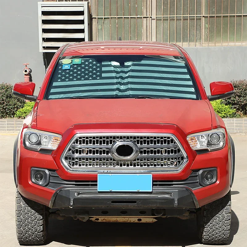 

For Toyota Tacoma 2006-2022 Silver Car Front Windshield Sunshade Sun Protection Visor Sunshade Car Accessories