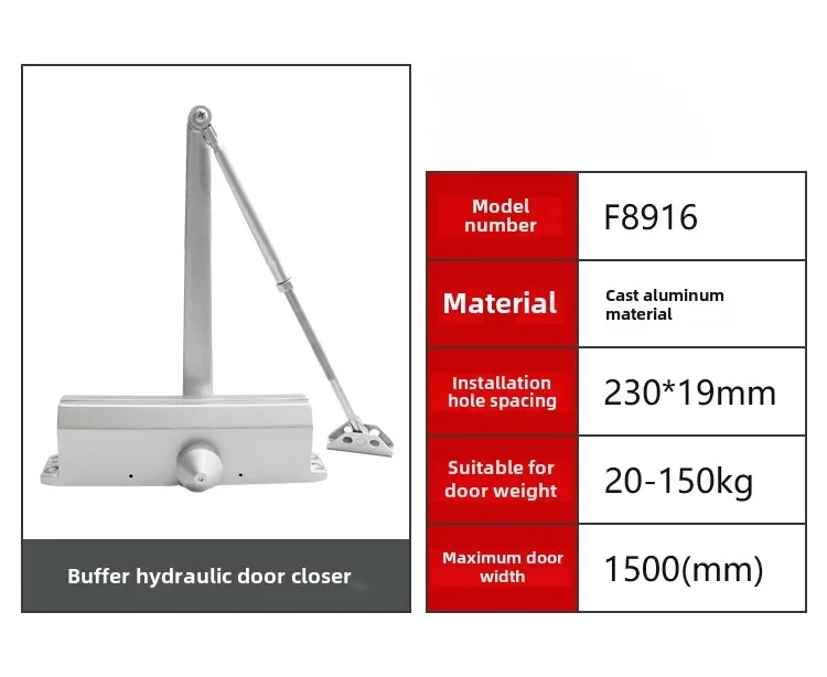 Fechadura de porta resistente, porta de ferro com amortecedor hidráulico de 150KG, fecha automaticamente