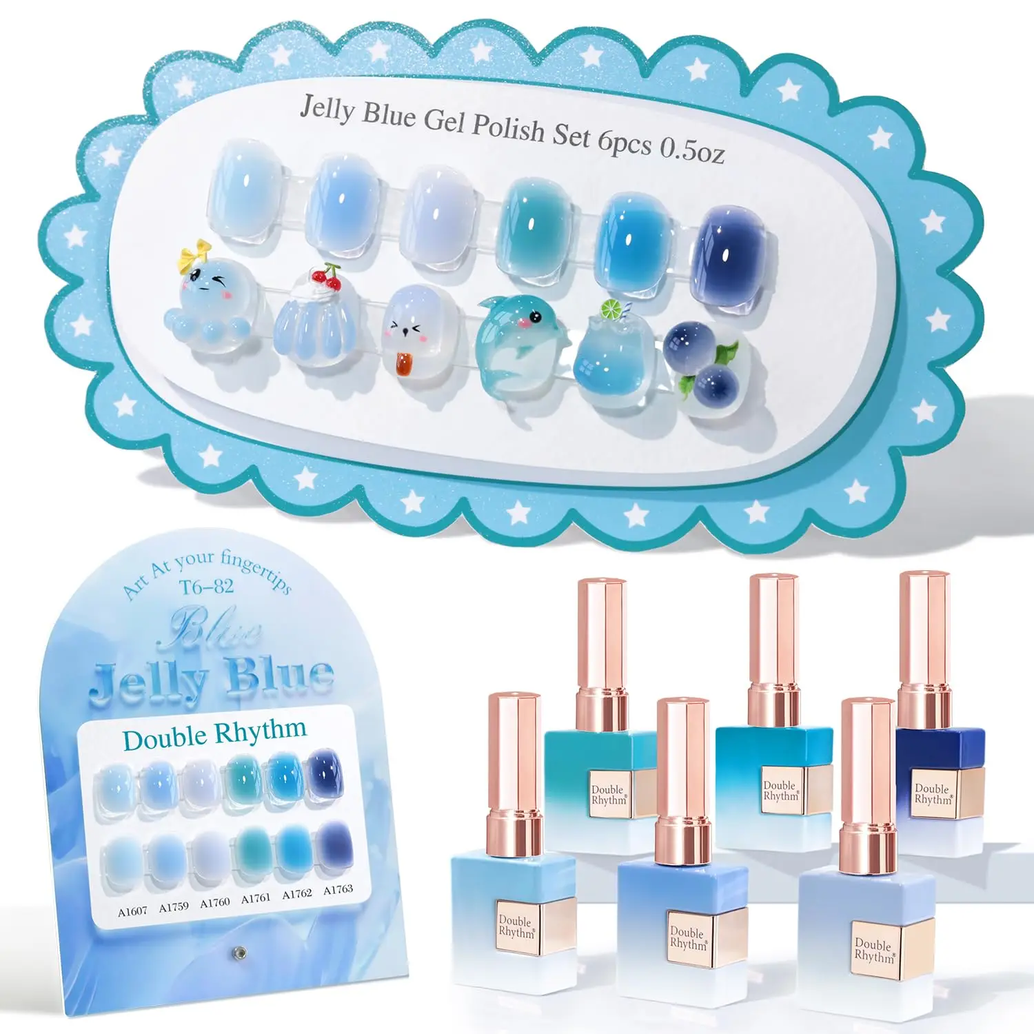

6 Pcs 15ml Gel Polish Set Same Color Soak Off Nail Art Manicure Salon DIY at Home for Women