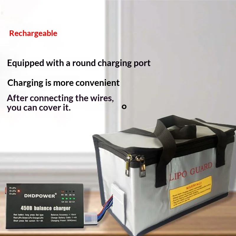 Lithium battery safety protection box, fireproof and explosion-proof battery bag, heat-insulating and flame-retardant storage.