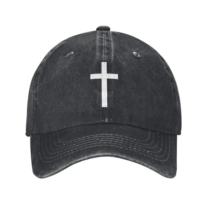 

Custom Cotton Catholic Jesus Cross Baseball Cap Sun Protection Women Men's Adjustable Christian Religious Dad Hat