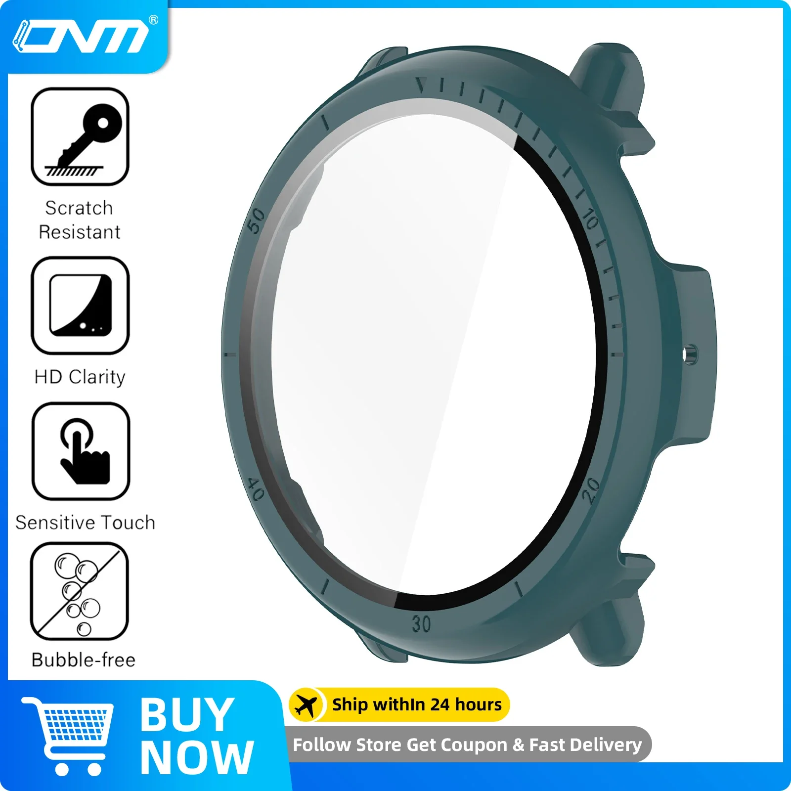 Cubierta protectora de pantalla de cobertura completa de vidrio templado para Amazfit Active 2 SmartWatch Active2, accesorios de cubierta protectora de parachoques