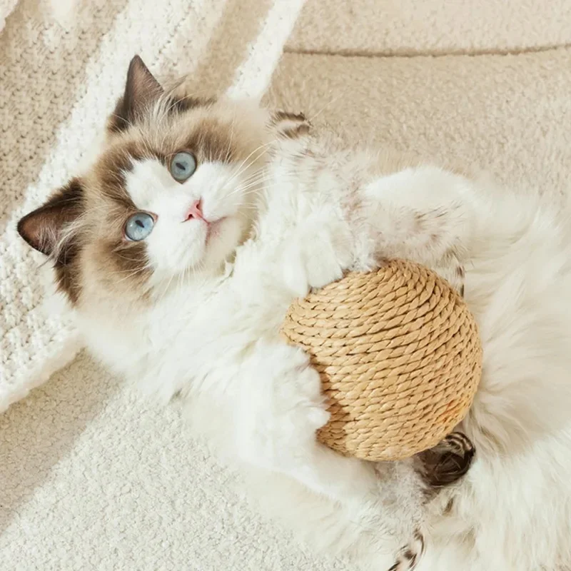 Interactive Sisal Cat Scratching Ball Toy For Kitten Teeth Cleaning Anti Bite 10CM Super Big Cat Ball Sounding Toy Pet Supplies - view 3