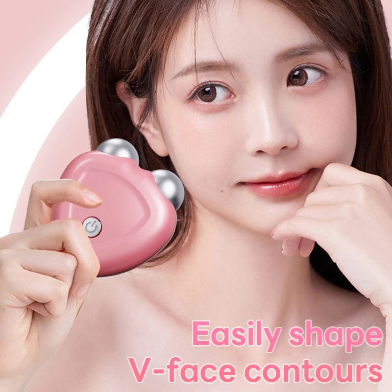 Masajeador de rodillo de elevación Facial eléctrico EMS, Mini microcorriente para estiramiento de la piel, rejuvenecimiento, masaje Facial, cuidado de la belleza de la piel