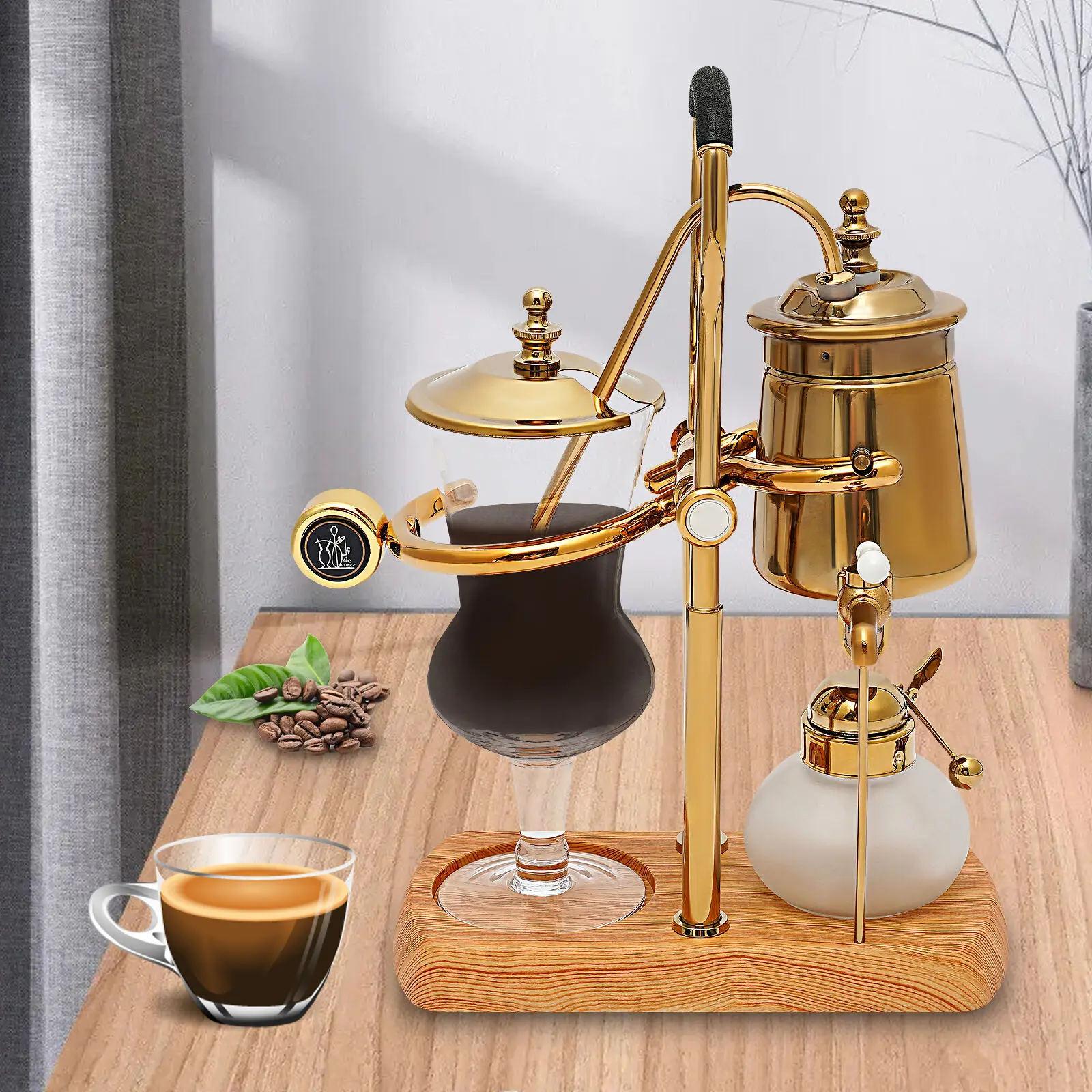 400ML Siphon Coffee Machine Set Vacuum Coffee Maker Coffee or Tea Brewer Integrated Filter Log Base