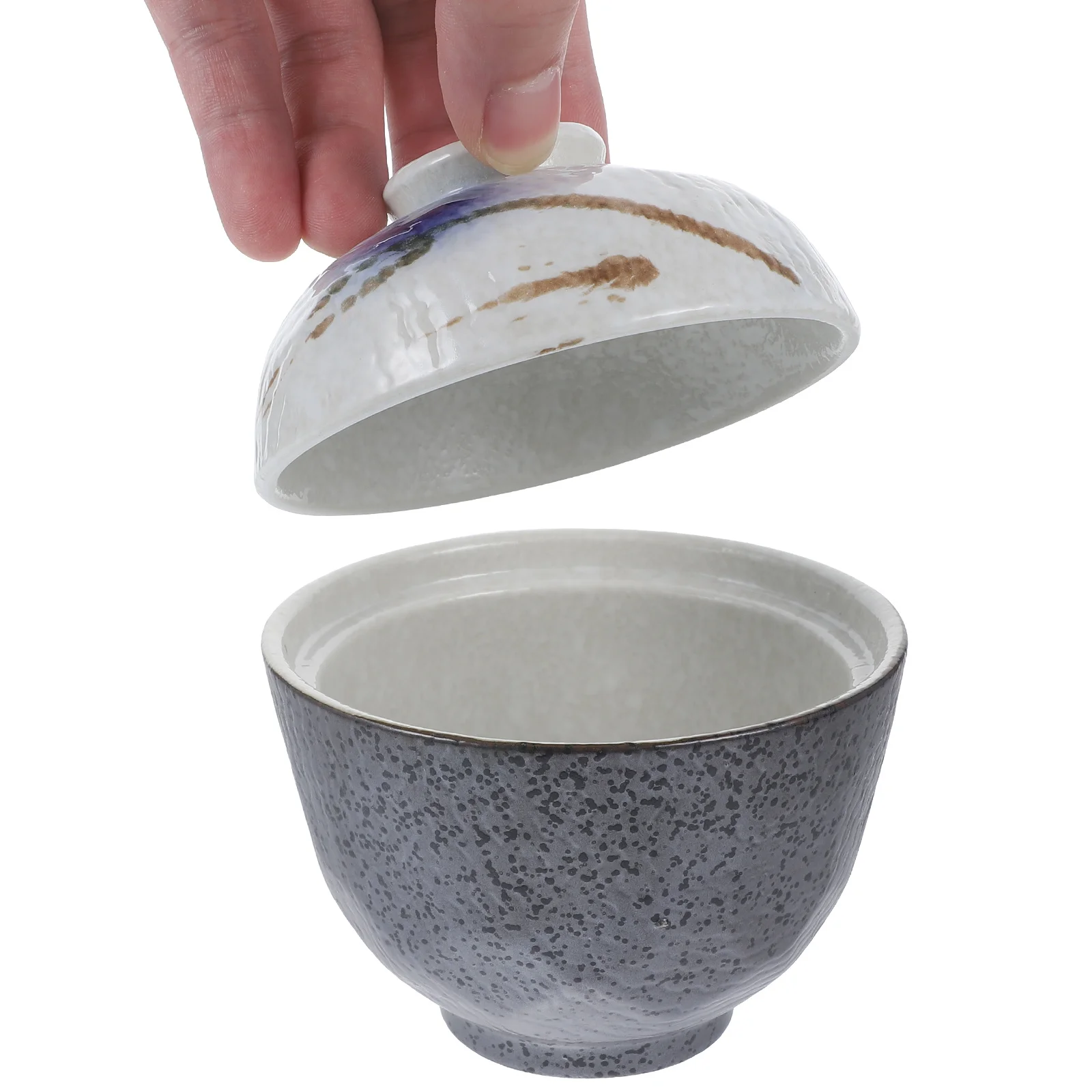 

Ceramic Stew Bowl with Lid Japanese Style Lidded Soup Pot for Stewing Steaming Baking Heat Retaining Non Slip Bottom Elegant