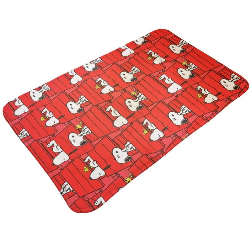 Custom Snoopy Woodstock Animation Front Door Floor Entrance Mats Indoor Anime Dog Kitchen Bathroom Doormat Balcony Carpet Rug