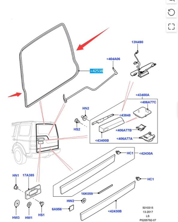 SEAL SEAL TAILGATE pintu belakang pintu belakang segel WEATHERSTRIP untuk LAND ROVER LR3 LR4