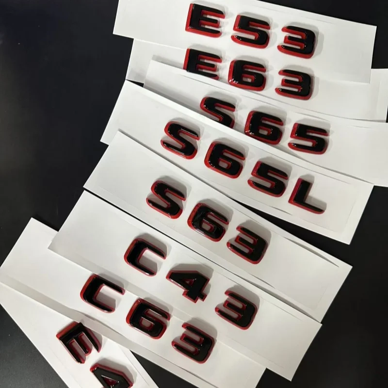 New Style Two Tone Letters Numbers Emblem E43 E53 E63 S65 C E S CLASS for 2024 Car Trunk Rear W212 W213 W214 Car Accessories