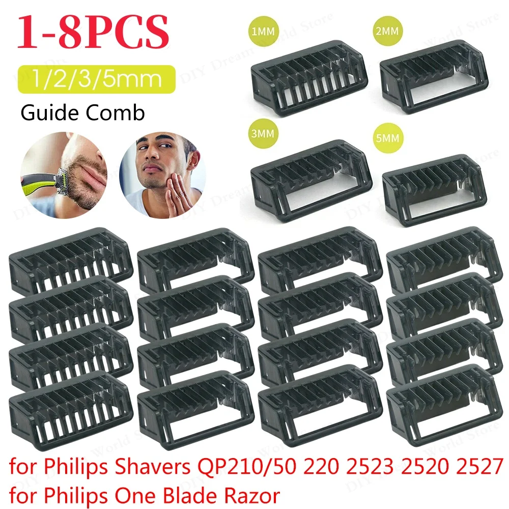 1-8 قطعة 1/2/3/5 مللي متر مرفق مشط المتقلب المقص ل فيليبس شفرة واحدة الحلاقة رئيس اكسسوارات اللحية قطع دليل مشط QP2520 Q