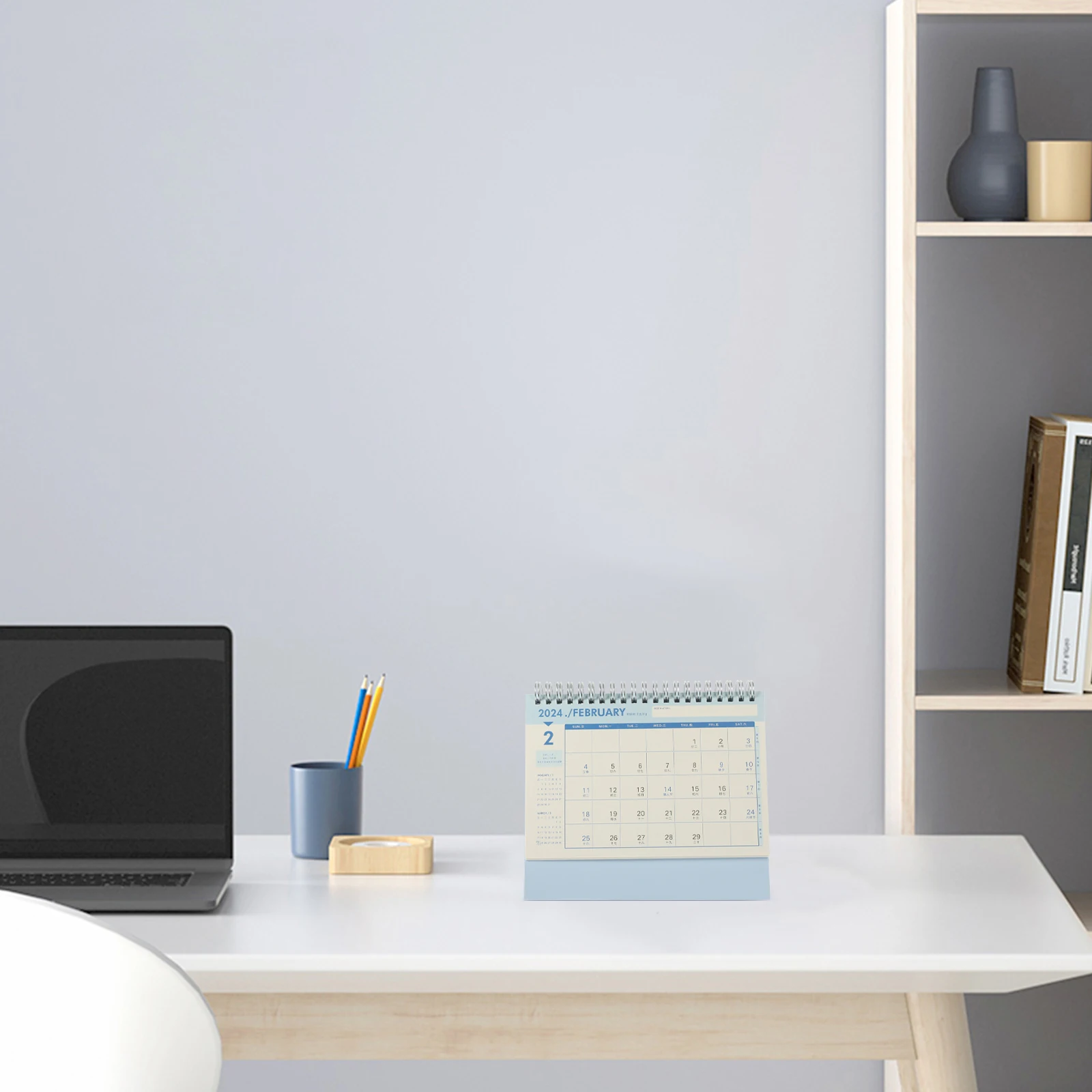 Thick Paper Desktop Calendar Monthly Decorative Standing Office Supplies For Home Conference Room Classroom Coil Binding