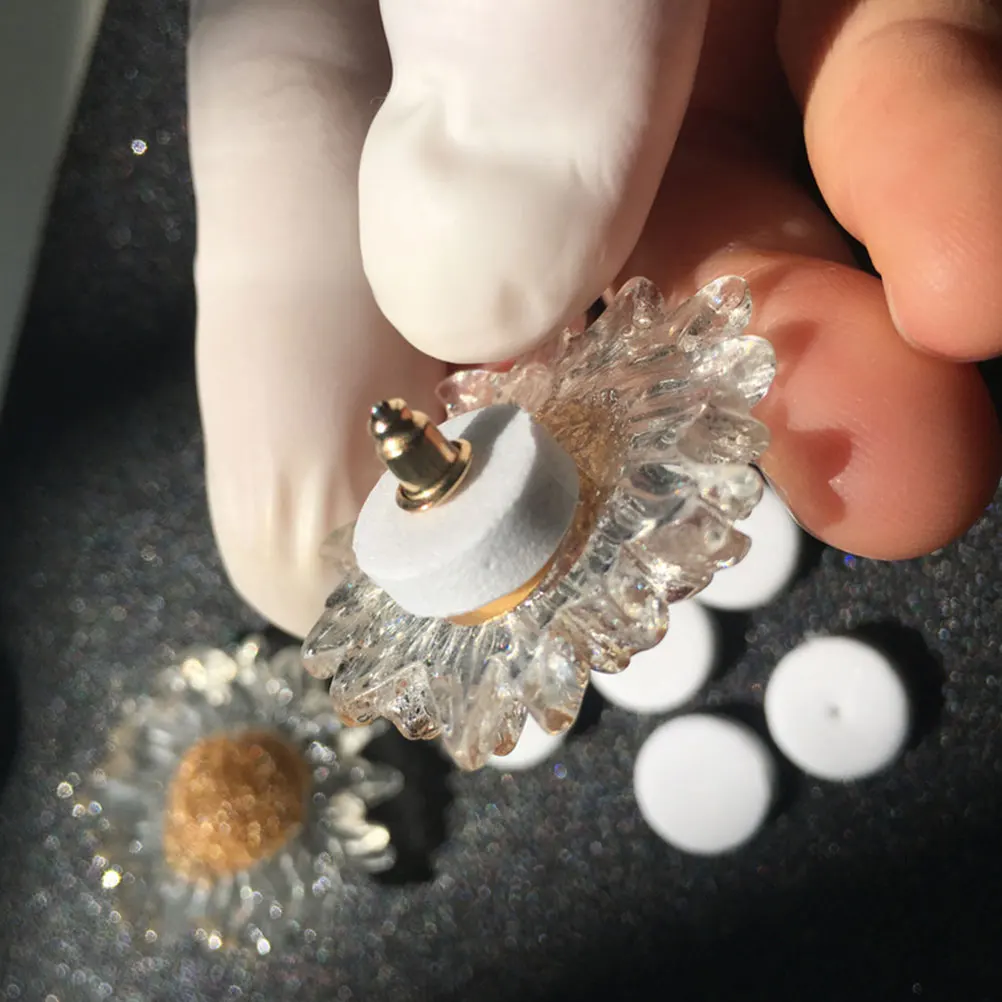 

1000pcs Foam Pads 12Mm White Jewelry Making Findings For Heavy Studs Clip On Earring Cushion Pads Ear Slip Stoppers Earring Back