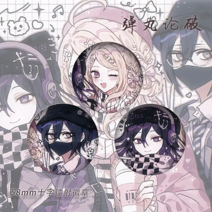 شارة Danganronpa تأثيري للجماهير ، Kokichi Oma ، Akamatsu ، Kaede ، Saihara Shuichi ، بروش رائع ، هدايا أعياد الميلاد ، دبابيس حقيبة ، هدايا أعياد الميلاد ، 58 ـ