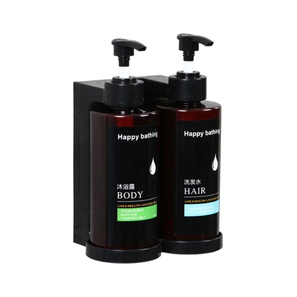 300ML Shampoo Bodywash Dispenser Bottles Wall-mounted with Pumps Empty Shampoo Bottles Amber Large Capacity Shower Bottles