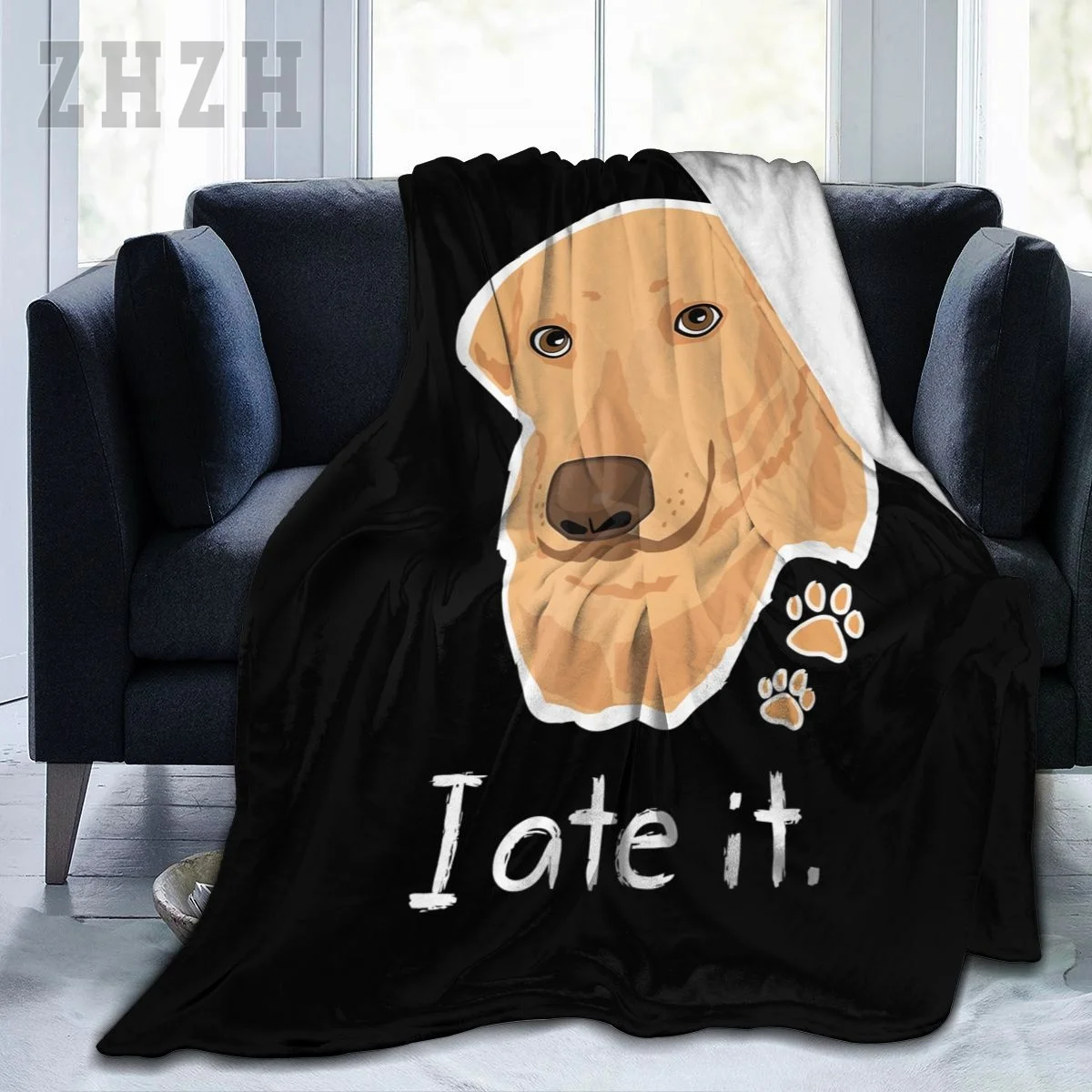 Blanket Cute Golden Yellow Lab Gifts Labrador Retriever Face Dog Labby Flannel Multifunction Camping Sofa Cover Keep Warm