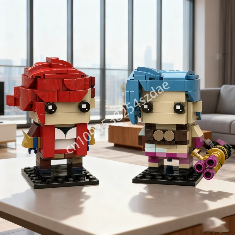 439 قطعة MOC Jinx Vi Arcane Brickheadzed نموذج ألعاب مكعبات البناء العمارة لتقوم بها بنفسك هدايا عيد الميلاد الإبداعية التعليم الطوب الاطفال #1