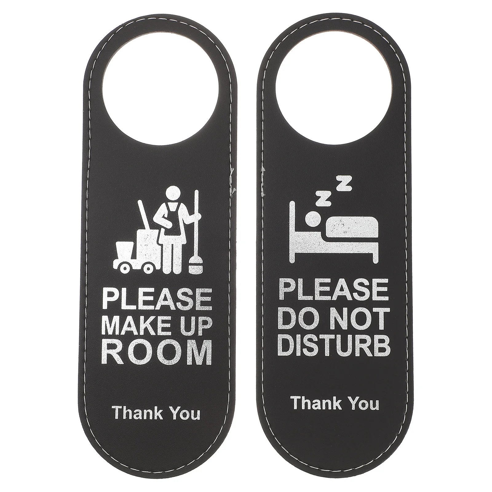 

2 Pcs The Sign Girl Hotel Door Office Black Handle Not Disturb 2400X800X030CM Hanging for