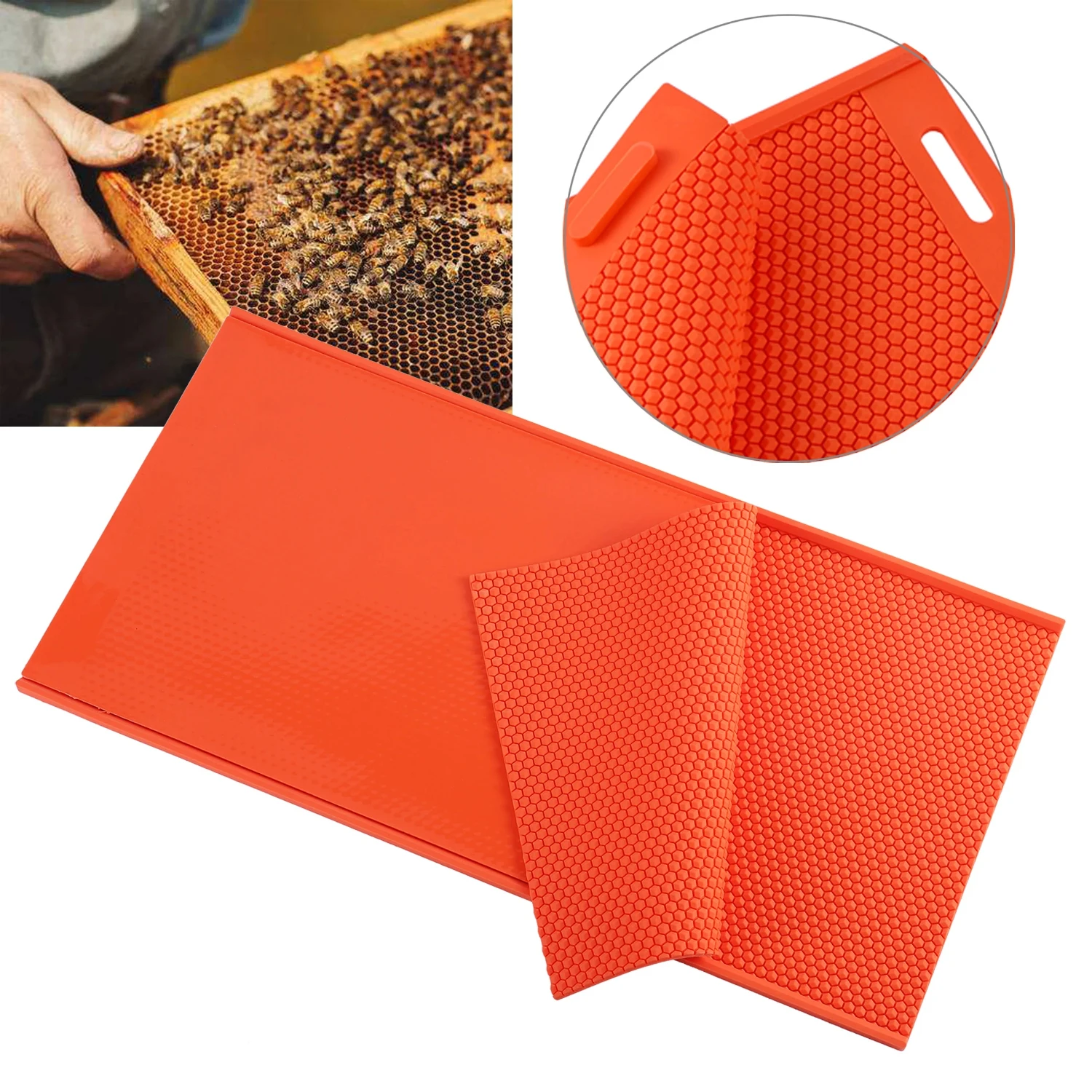 Beekeeper Soft PVC Beeswax Mold Foundation Bee Hive Basis Press Sheet Mould Beeswax Press Sheet Mould Beekeeping Tools 2 Pcs/set