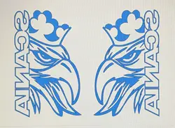 For x2 Scania With Griffin Truck Stickers Vinyl Cab Window 29.2x18cm X2 Left & Right