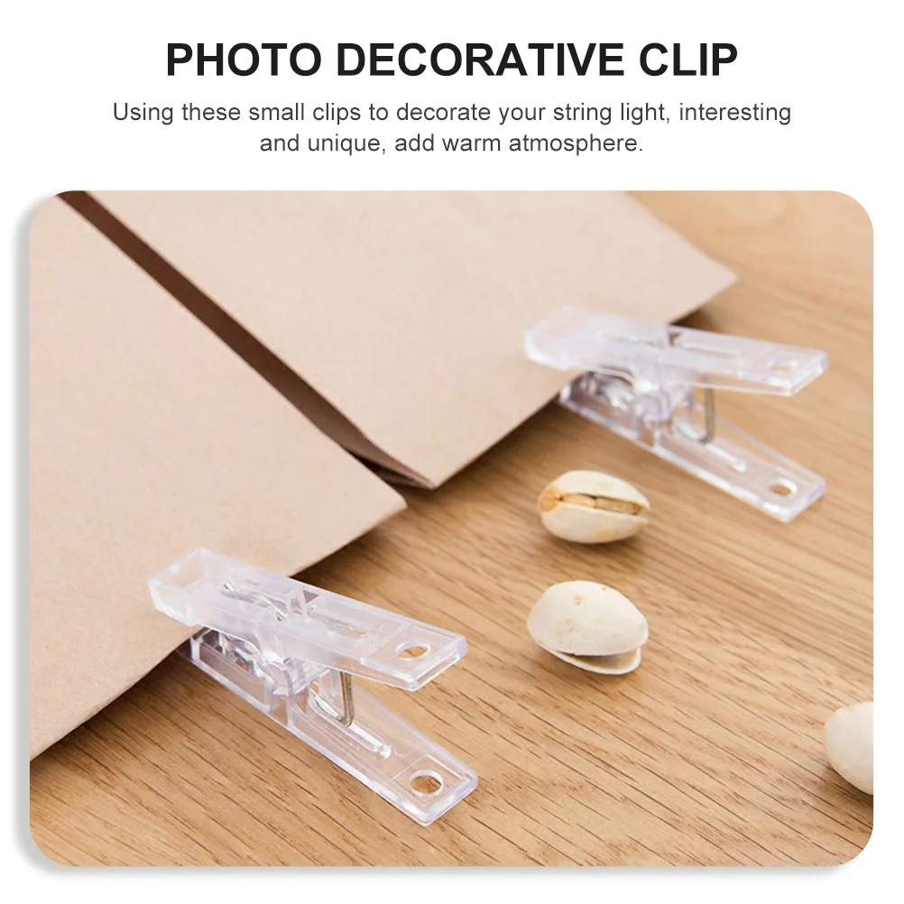 

20Pcs Transparent Plastic Clamps Secure Clip for Photos Notes Paper Cards String Light Decorative Lamp Clip DIY Gift Idea