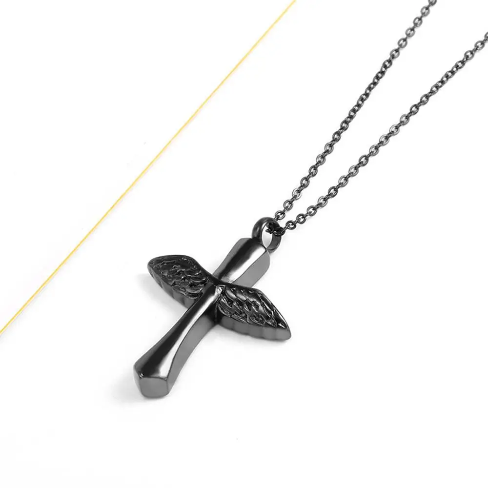 

Fashion Funeral Keepsake Memorial Cross Vial Pendant Urn Necklace For Ashes Cremation Jewelry