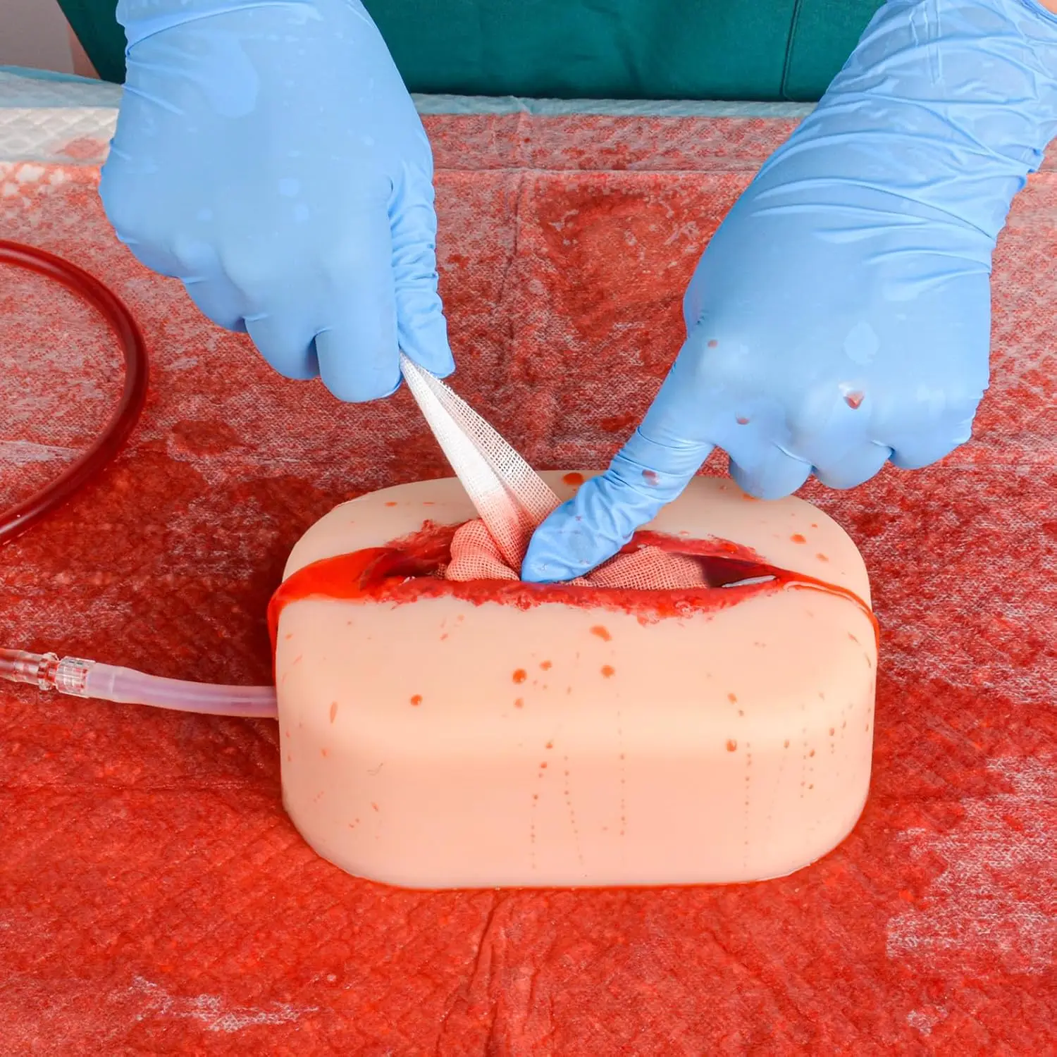 Reusable Laceration Wound Model Packing Task Training Kit Bleeding Control Stop the Bleeding Simulator for First Aid Plactice