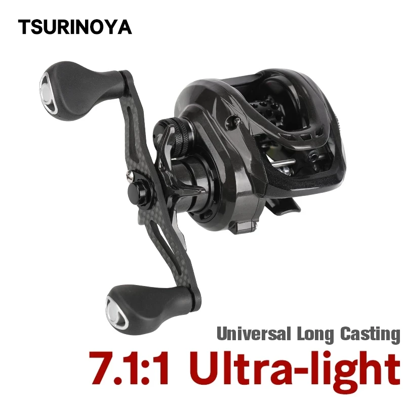 

TSURINOYA Long Casting Baitcasting Reel DARK WOLF 150 7.1:1 7kg Darg 182g Ultra-light Left Right Casting Fishing Reel