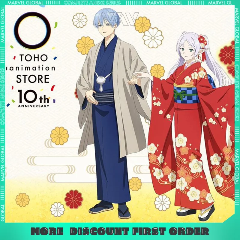 14cm/5.51in Frieren: Beyond Journey's End TOHO 10th Anniversary AJ2025 Kimono Acrylic Stand Desktop Display Fan Gift Girl Toys
