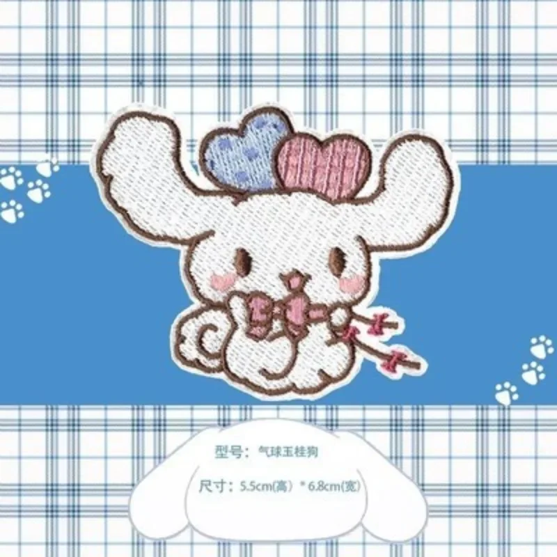 Kawaii Sanrio การ์ตูน Kuromi แพทช์ปัก My Melody Cinnamoroll Pompom Purin Self-Adhesive Patch สําหรับสาวของขวัญเพื่อน