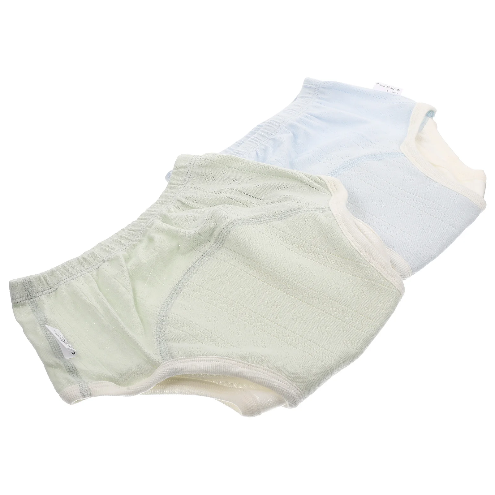 2개입 아기용 면 훈련 팬츠 패드 내장 통기성 세탁 가능 재사용 가능 유아용 배변 훈련 속옷 남아 여아용