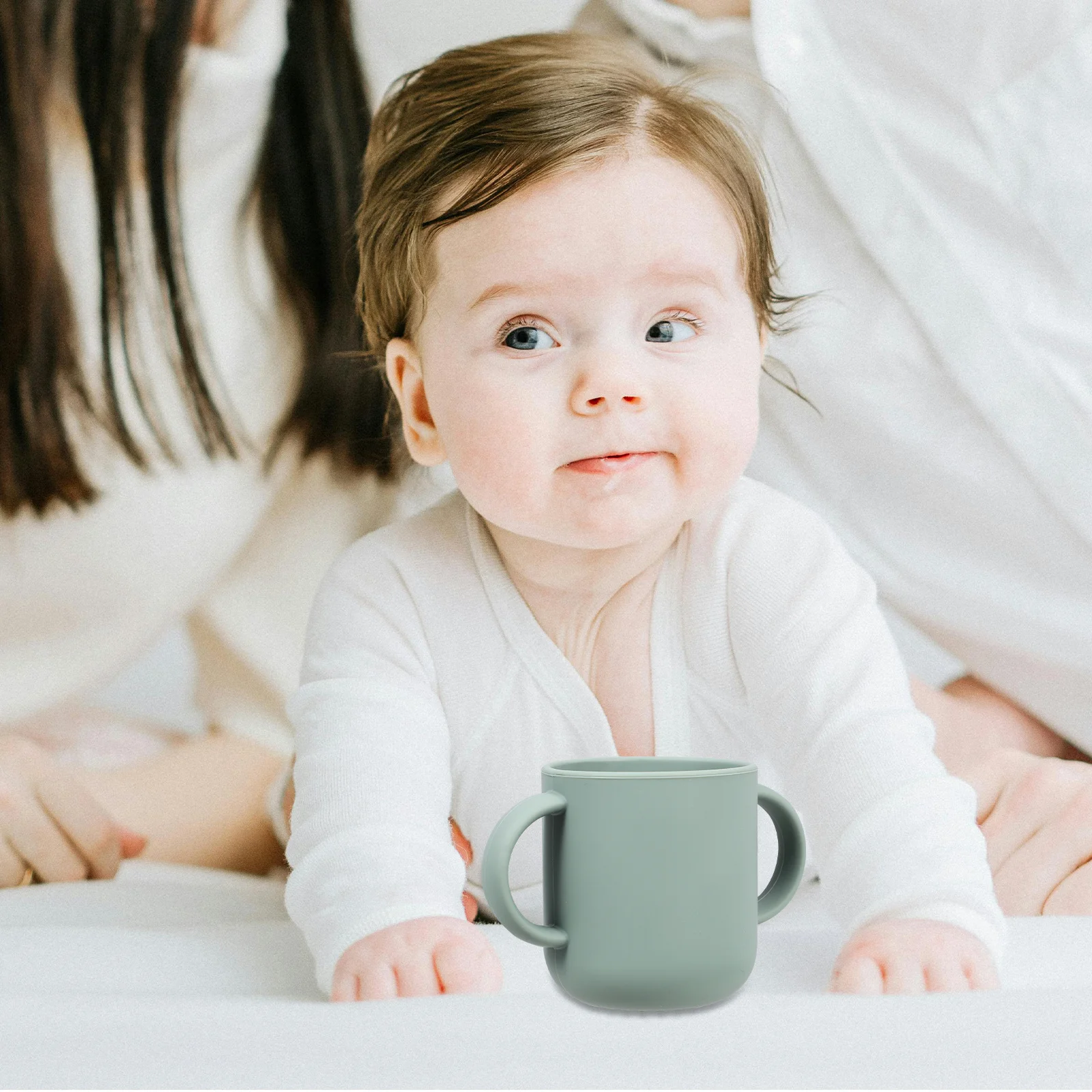 

Детская чашка для тренировки воды, силиконовая чашка с двойной ручкой для малышей, прочная тренировочная чашка для питья, кружка для питья воды