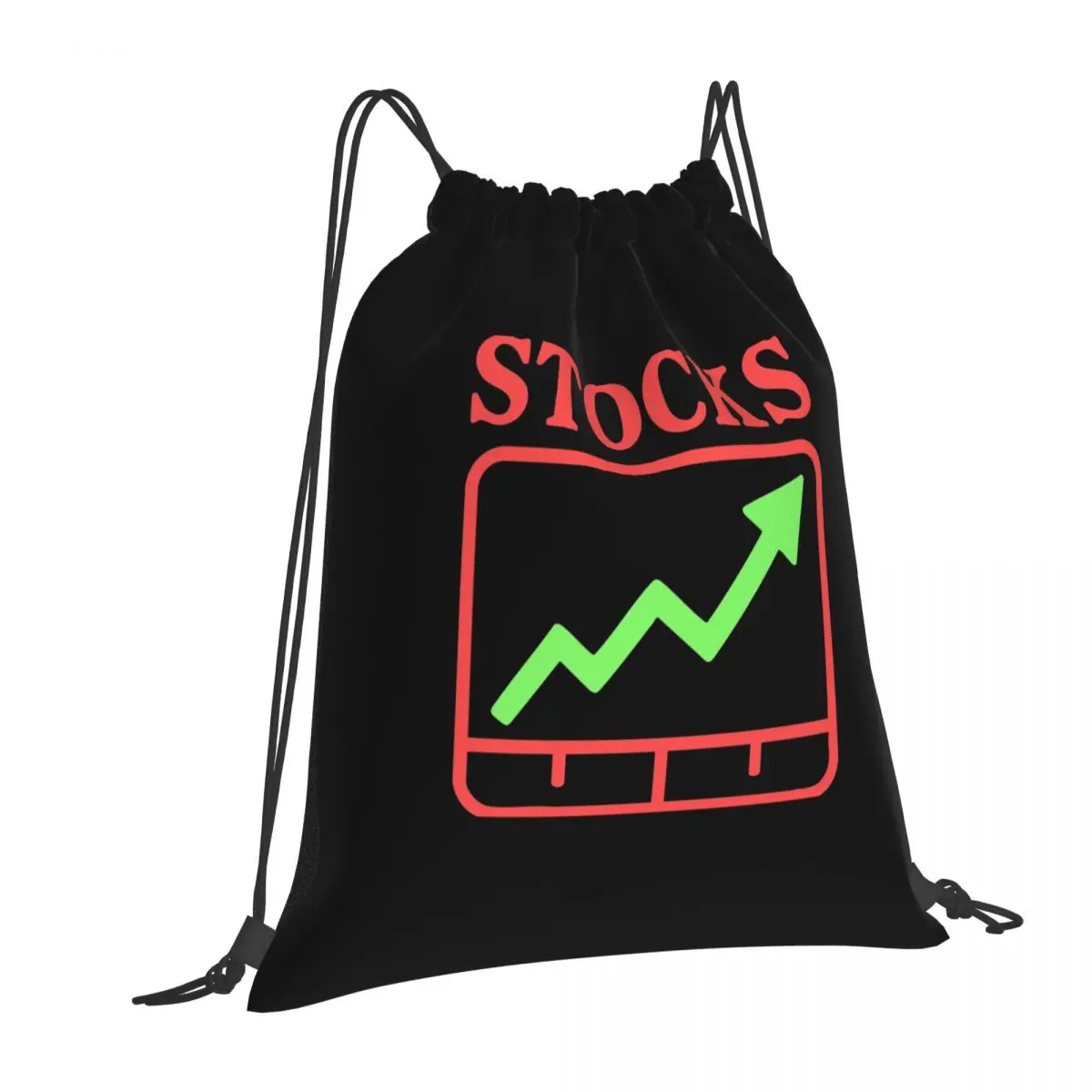 Stocks Simple Bullish Chart Backpacks Fashion Drawstring Bags Sports Bag Book Bags for Man Woman School