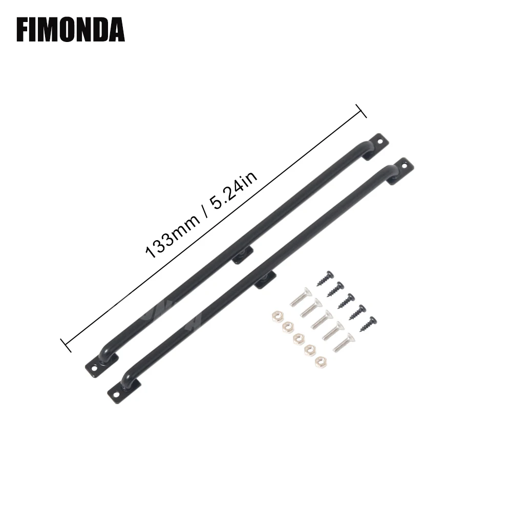 FIMONDA 금속 바디 쉘 난간, 1/10 RC 크롤러 TRX4 축 SCX10 90046 D90 CC01 TF2 용, 길이 75mm, 133mm, 150mm, 2 개