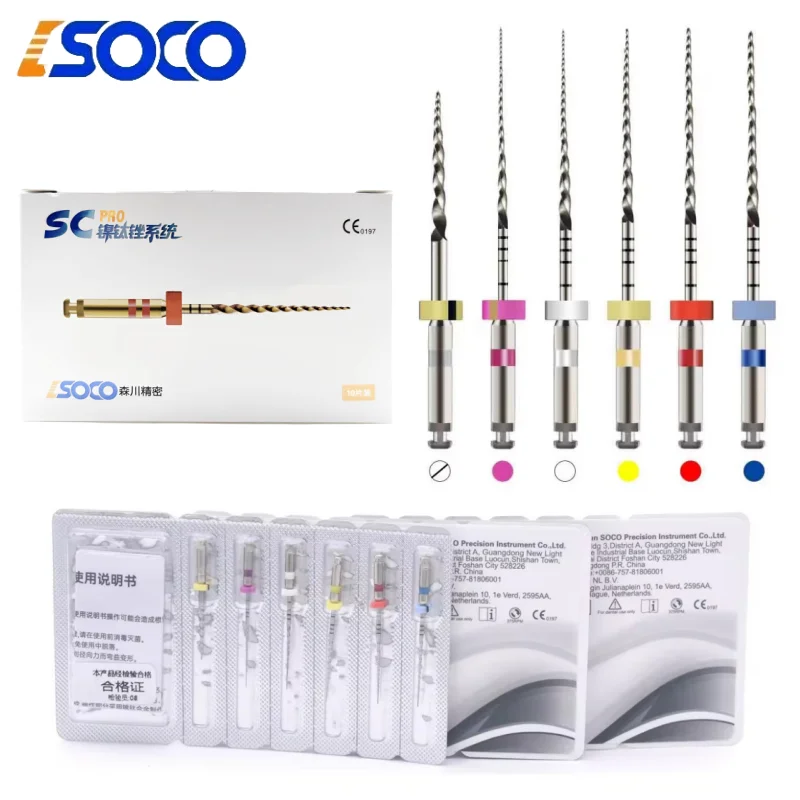 6Pcs/Box SOCO PLUS SC Plus Activated Root Canal File Dentist Tools Endodontic Files Dental Rotary Files Dental Coxo Plus