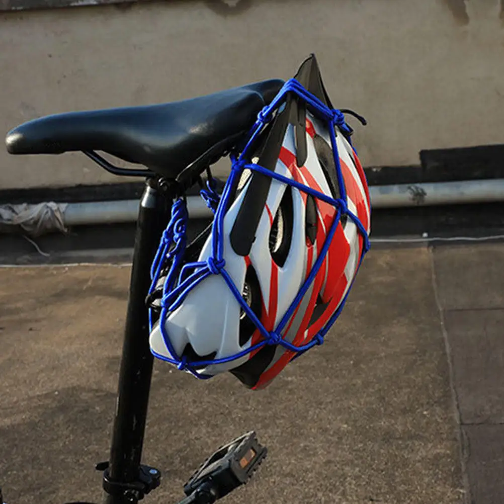 

4Pcs Bike Luggage Net Heavy Duty Elastic Cargo Net with 6 Hooks Motorcycle Bicycle Scooter Storage Mesh Cover Bike Luggage Mesh