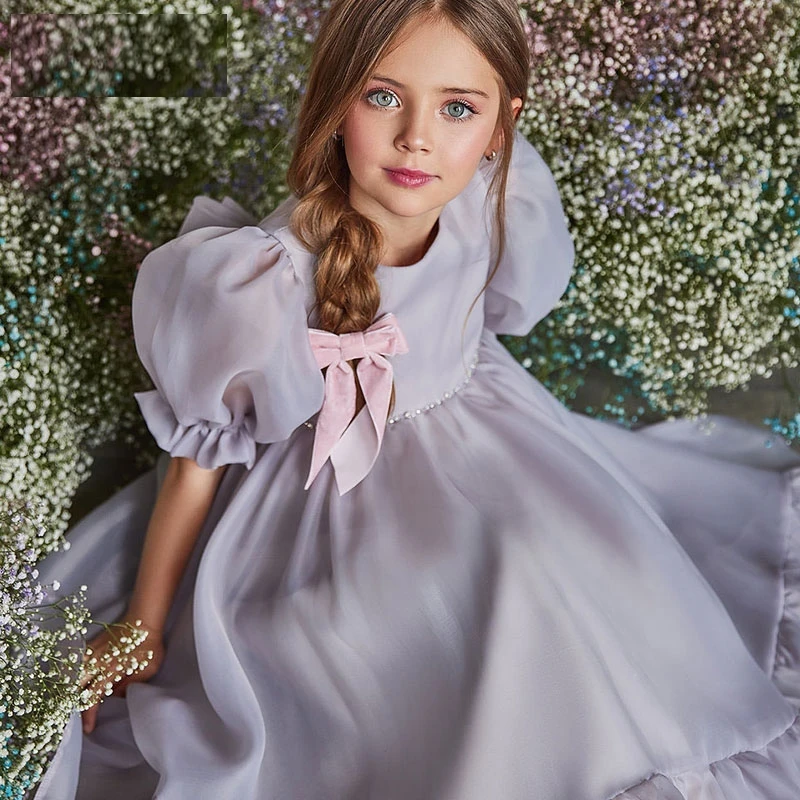 Flower Girl Dresses Children Birthday Skirt Wedding Litter Princess Skirt 2023 New Bow High-end Gown