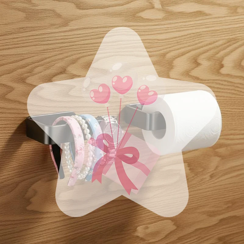 Wall Mounted Toilet Paper Holder Thickened Plastic Rustproof for Bathroom Home Toilet Washroom Organization