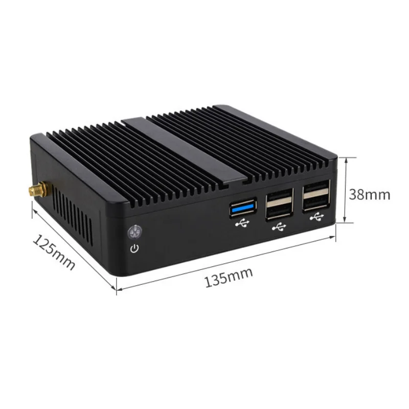 Новый безвентиляторный промышленный мини-ПК HW19 поддерживает Intel Celeron N2830/N2920/N2930/J1900/J1800 Win7/8/10/Linux LAN 1000M 5xUSB-хост ПК