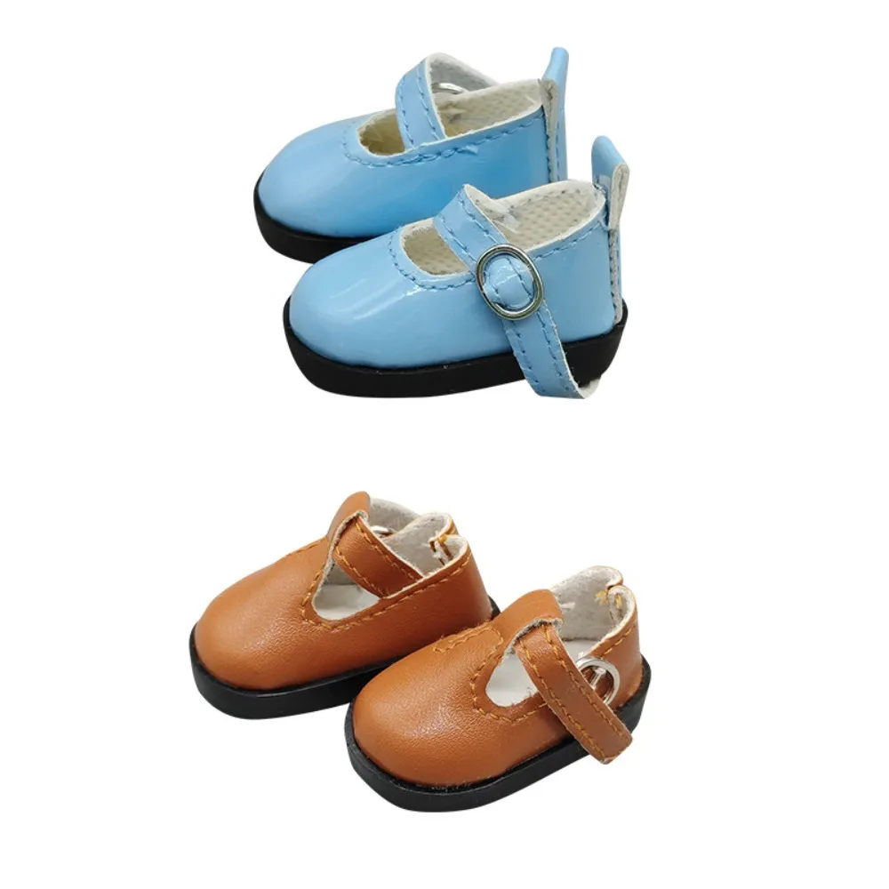 Bottomed Glossy Toy Shoes Mini 4.7cm X 2.5cm Leather Leather Shoes Flat Bottomed DIY Casual Shoes 30cm Doll