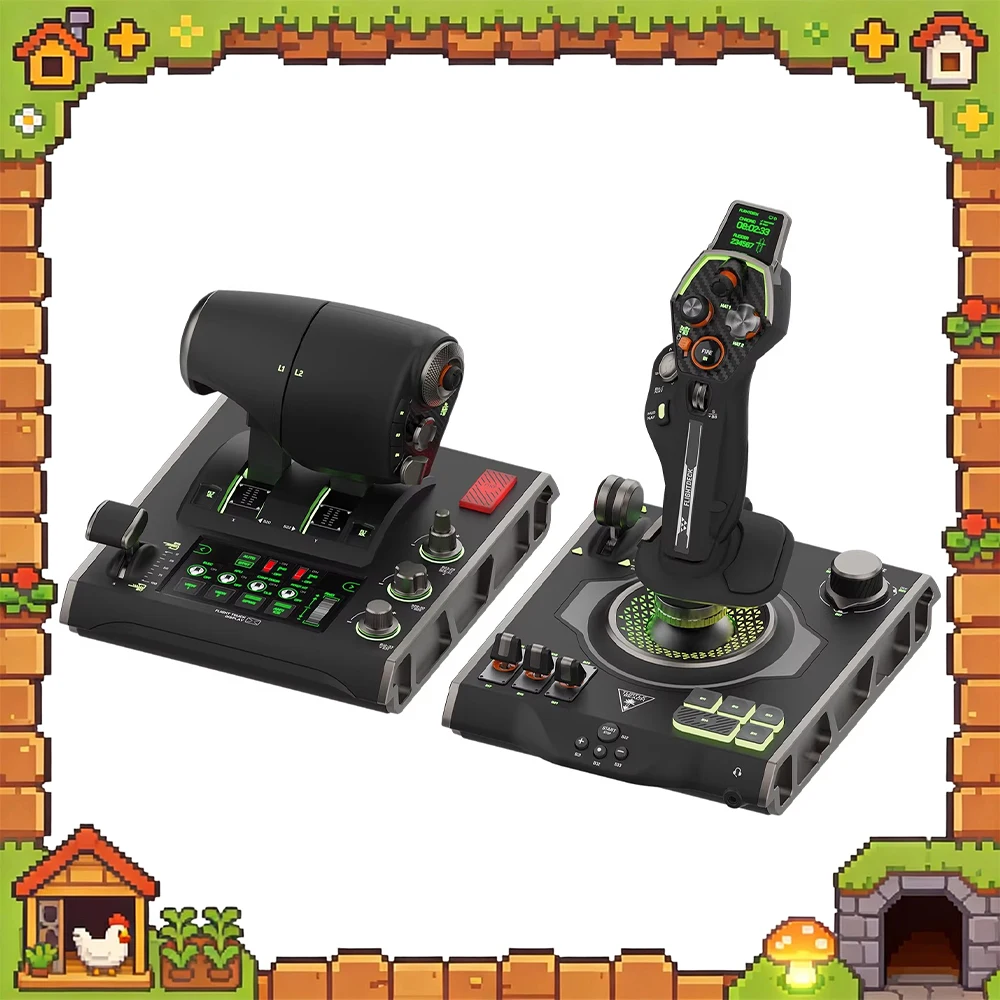 

Игровой джойстик Turtle Beach V1F-Deck с имитацией полета, двойным дросселем, 74 настраиваемыми кнопками и датчиками Холла – идеальный подарок