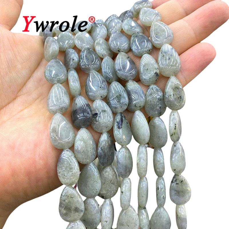 12x18mm Water Drop Shape Natural Stone Labradorite Loose Oval Spacer Beads for Jewelry Making DIY Bracelet Charms Accessories